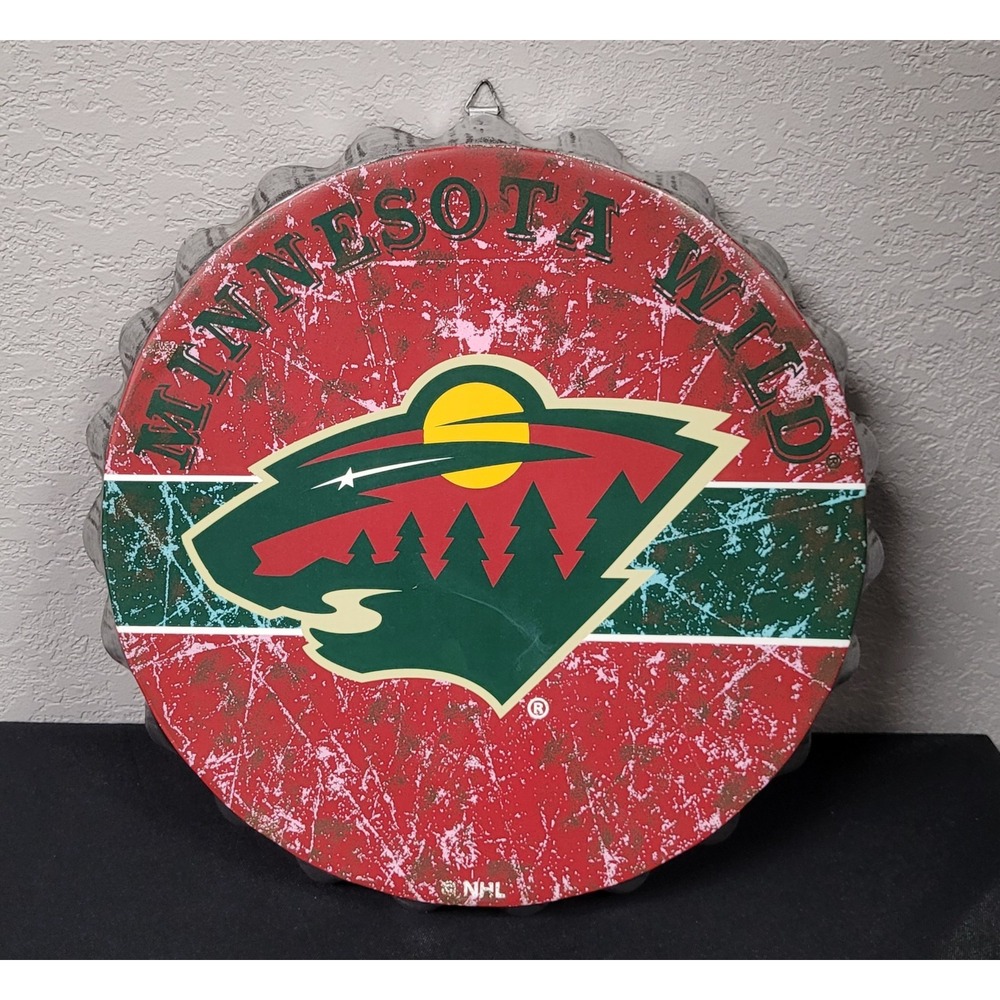 FOCO NHL Minnesota Wild Bottle Cap Hanging Sign 13 inch